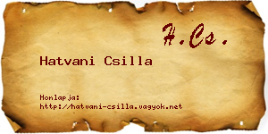Hatvani Csilla névjegykártya